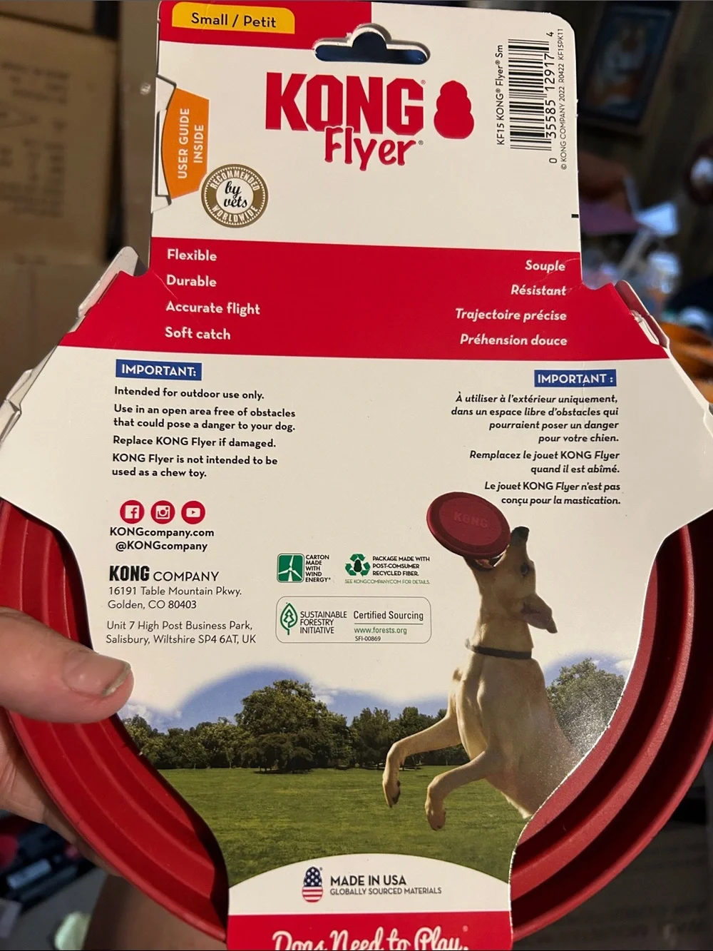 Kong Flyer Red Rubber Dog Toy